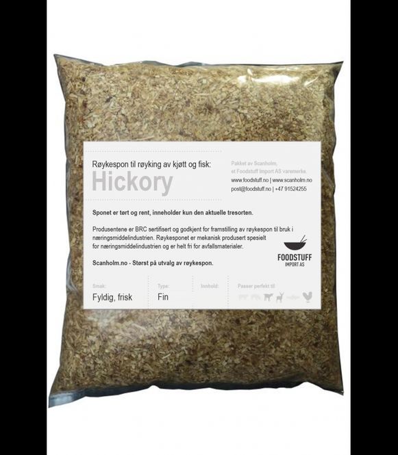 Hovedbilde FUMY Røykespon, Røykflis av Hickory, 3Liter. Fin størrelse